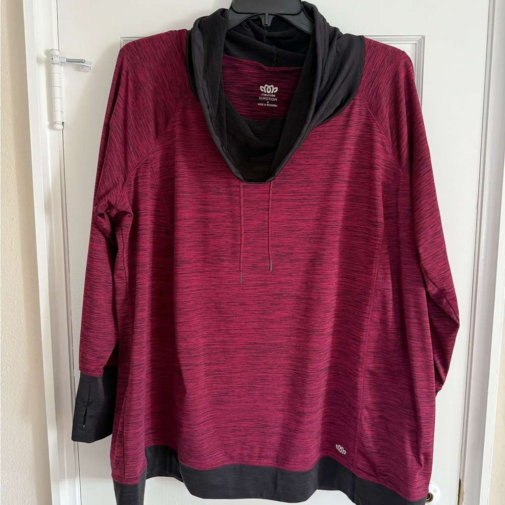 Maurice’s Maroon and Black Cowl Neck Pullover